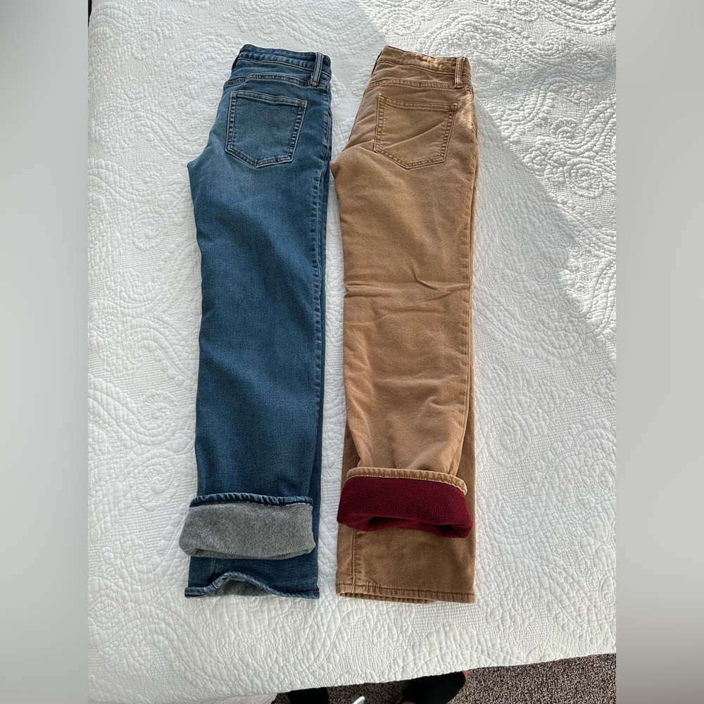 2 x$12 Gap Flannel lined boys jeans